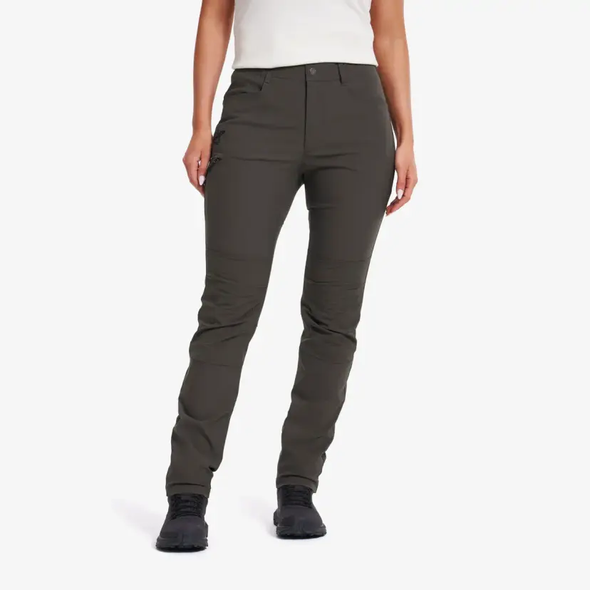 RevolutionRace Twig High-waist Pants Dame Moss Gray