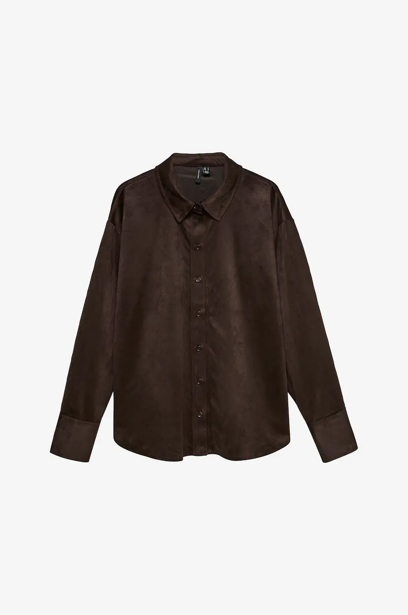 Vero Moda Curve Skjorte Vmckatty L/S Shirt Wvn Cur - Brun