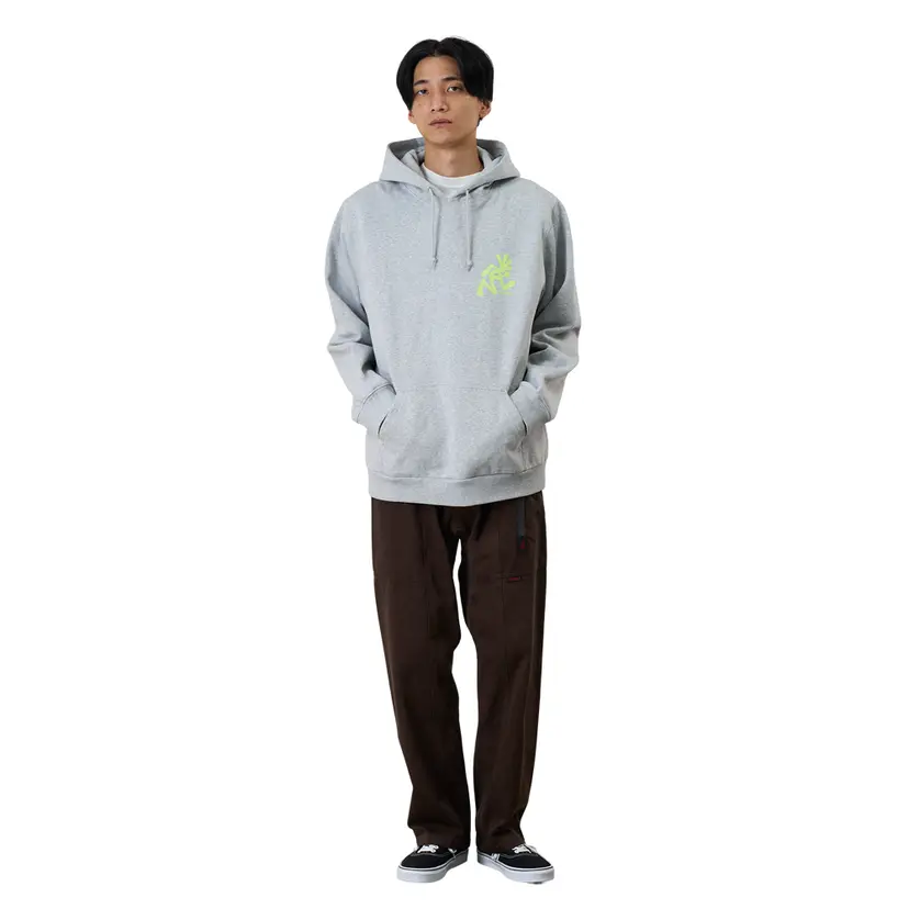 Gramicci Gramicci Running Man Hooded Sweatshirt Heather Grey