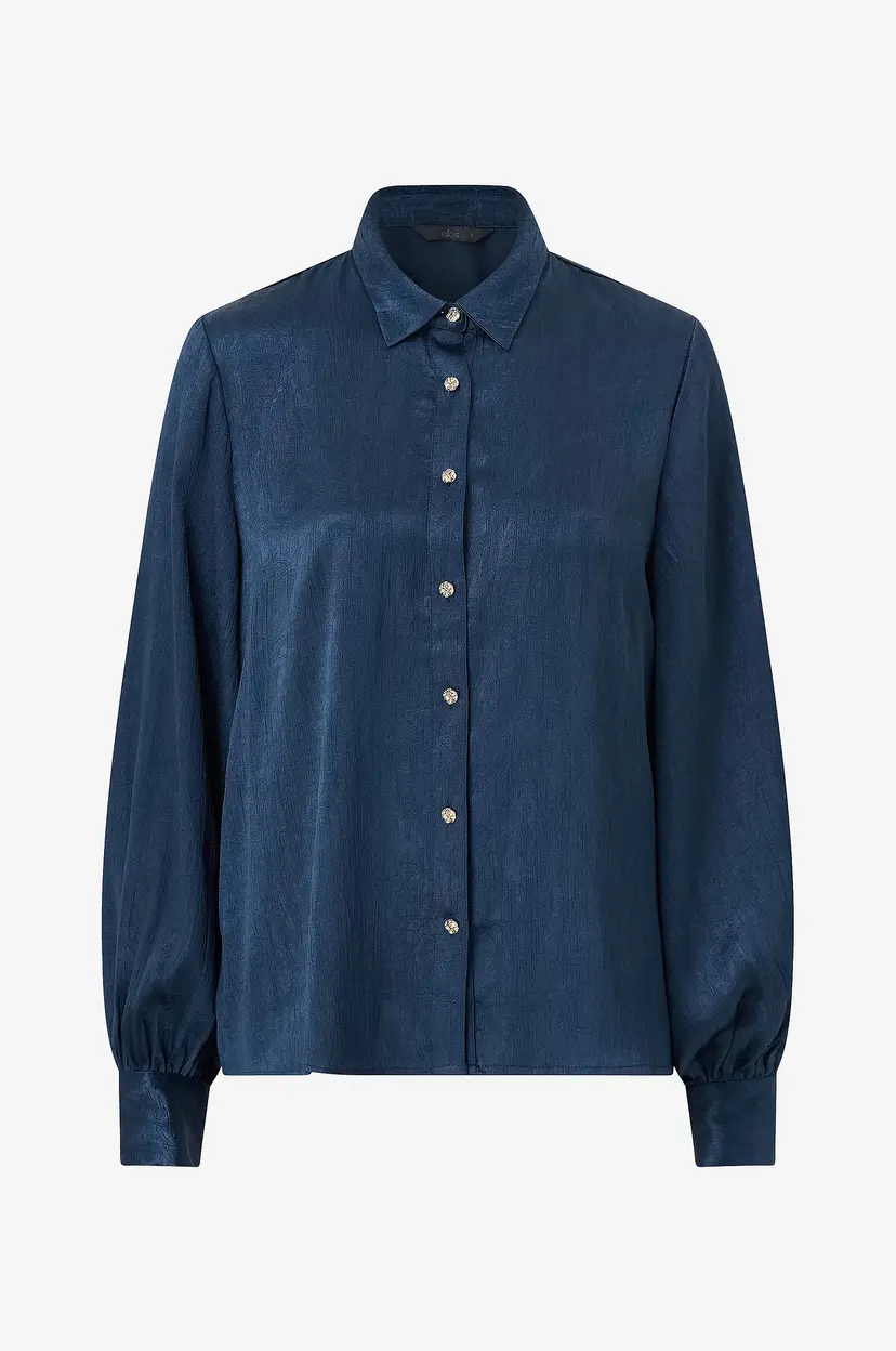 Ellos Collection Bluse i sateng - Blå