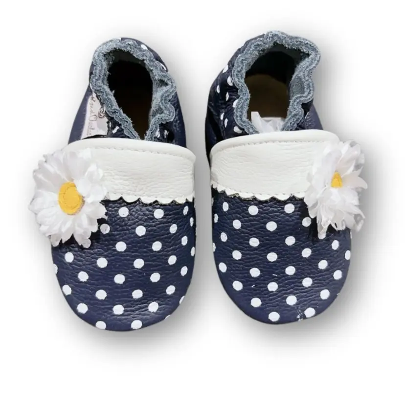 Rose et Chocolat Rose et Chocolat - Tøfler i Skinn Polka Dot Daisy