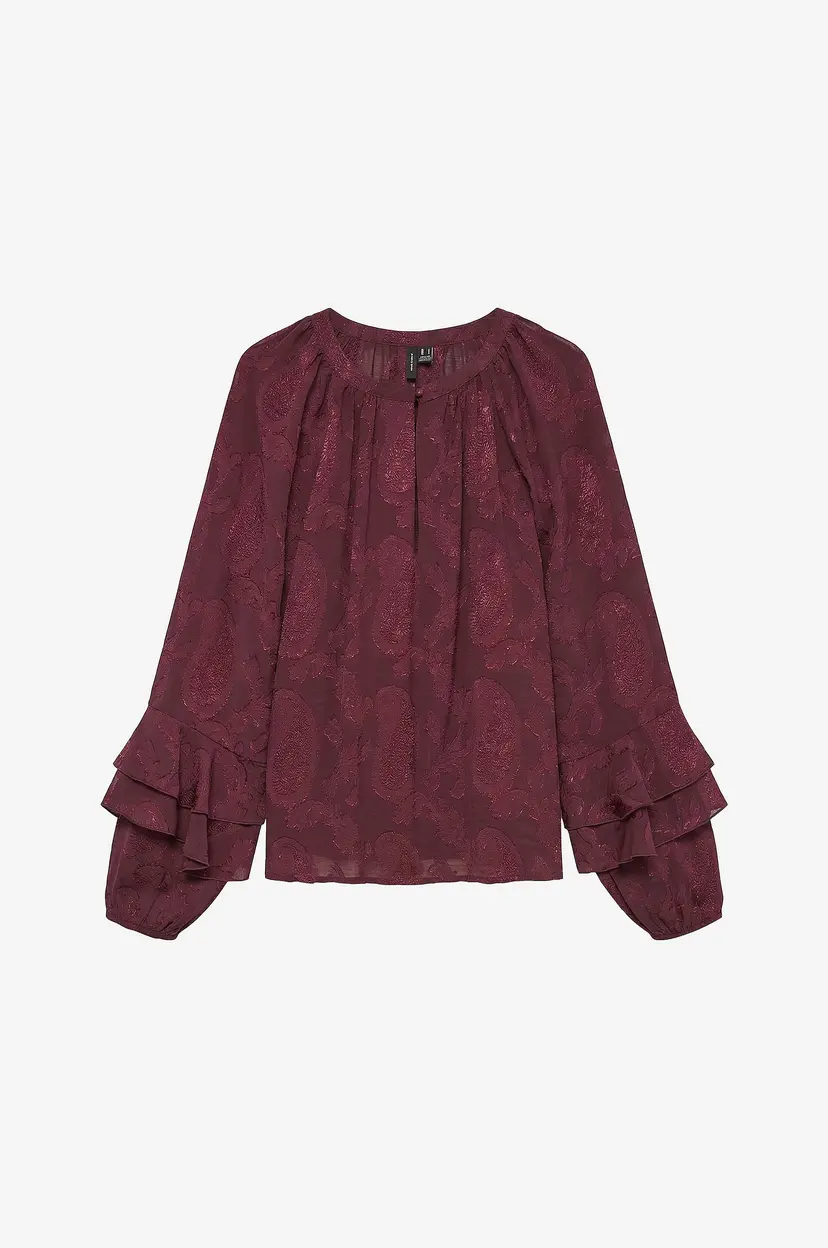 Vero Moda Bluse Vmtilly Tina Ls Top Wvn - Rød