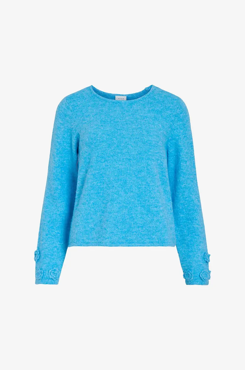 Vila Pullover viPetra O-neck L/S Detail Knit - Blå