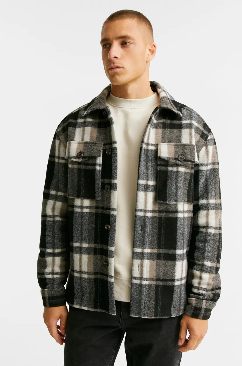 Studio Total Outdoor Check Overshirt - Svart