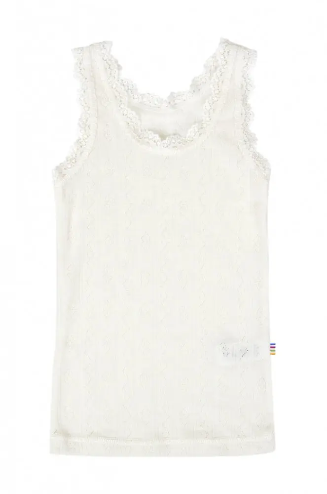 Joha Joha - Ullsinglet med Blondekant - Hvit