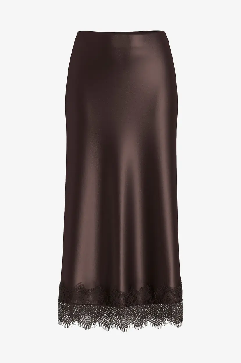 Vila Skjørt viEllette HW Ankle Lace Skirt - Brun