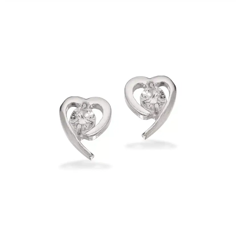 Scrouples Scrouples - Hjerte ørestikker i sterling sølv med zirkonia sten - 154362s