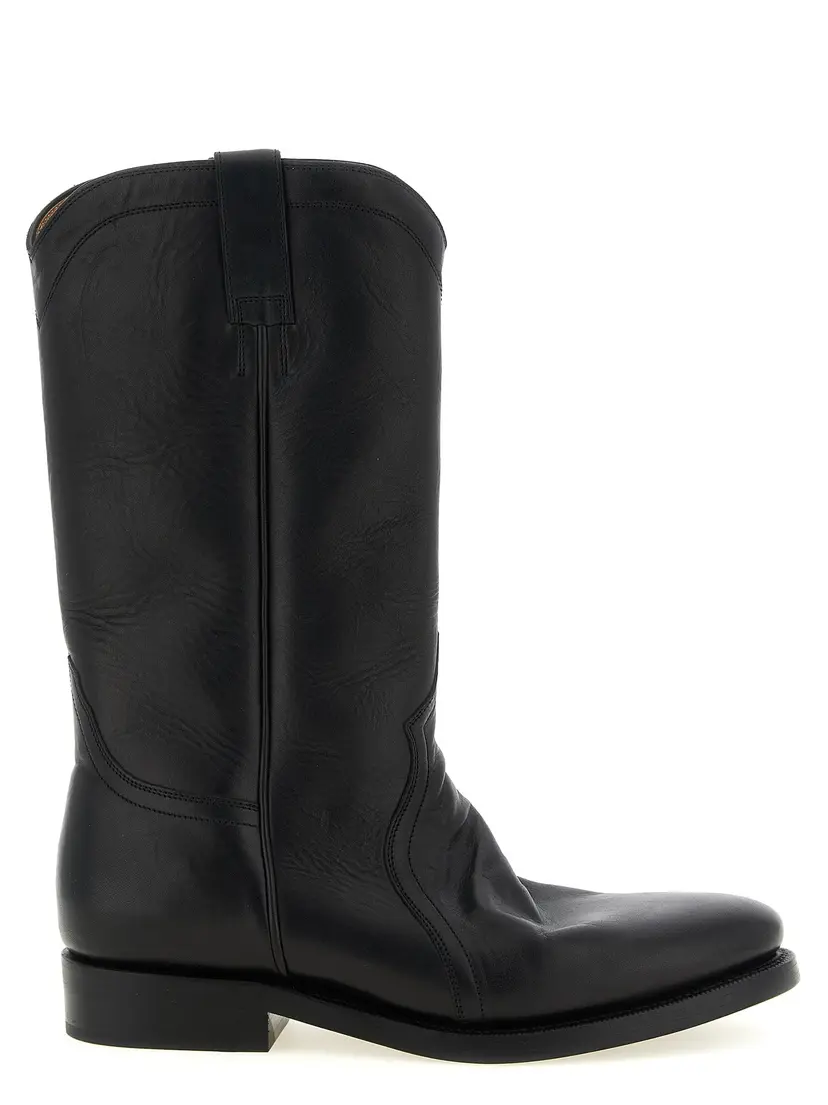 Jil Sander Jil Sander Cowboy/biker støvler – Svart