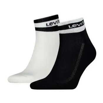 Levi's Levis Strømper 2P Mid Cut Stripe Socks Svart/Hvit Str 35/38