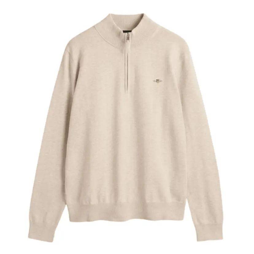 GANT Gant - Genser Jr Shield Half Zip Light Beige Melange