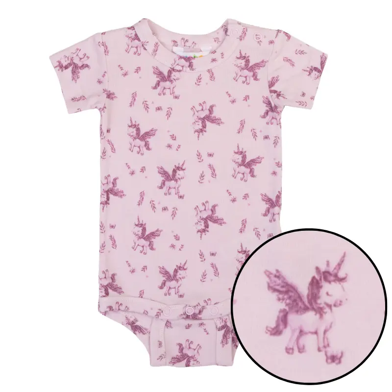 Joha Body kortermet i bambus "Unicorn" Pink