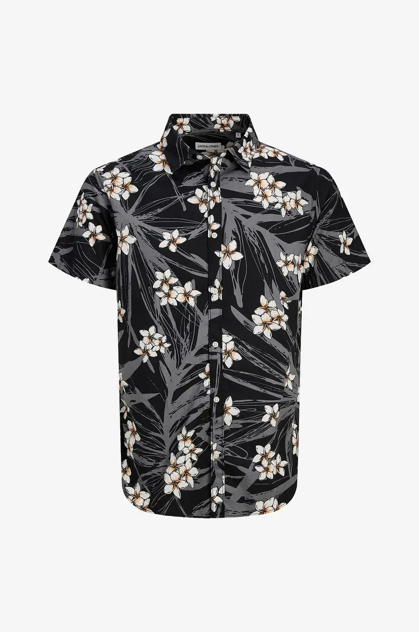 Jack & Jones Skjorte JjHawaii Aop Shirt SS LN - Svart