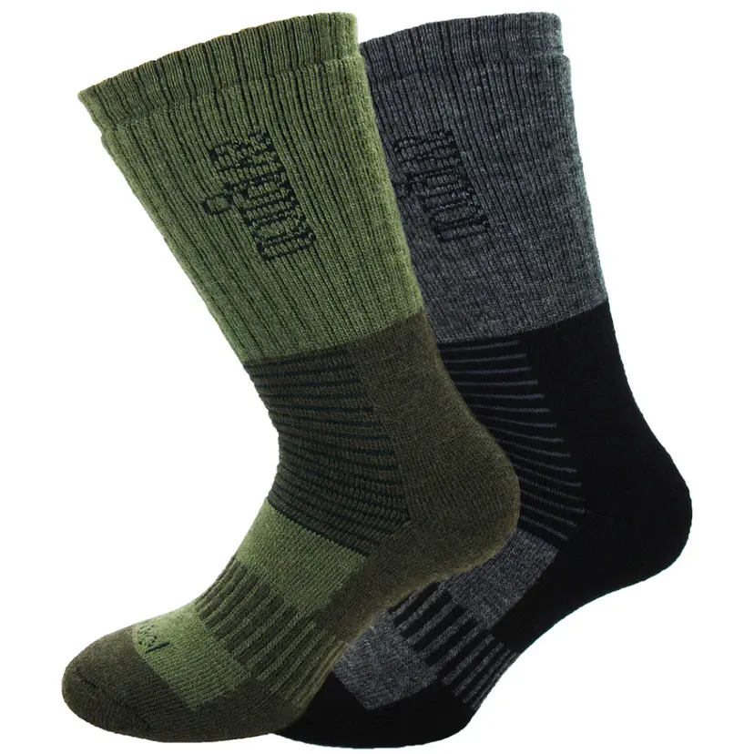 Avignon Avignon 2-Pack Merinoull Mid Grey/Green
