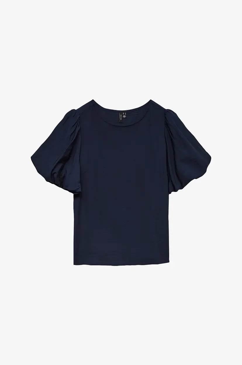 Vero Moda Bluse vmNellie SS Balloon - Blå