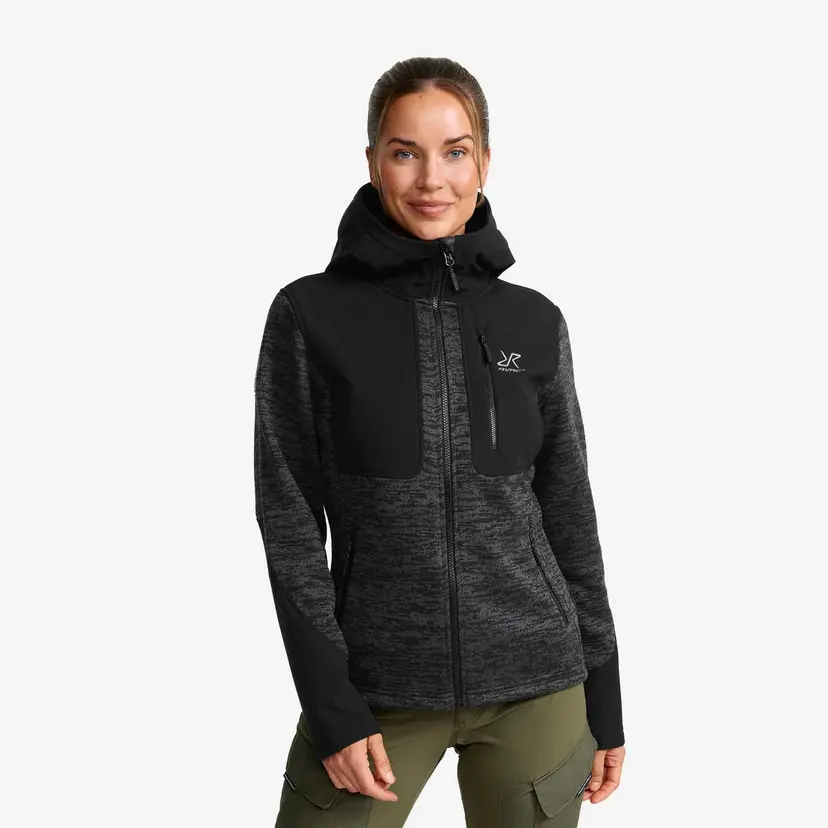 RevolutionRace Wander Pro Wool Hoodie Dame Anthracite