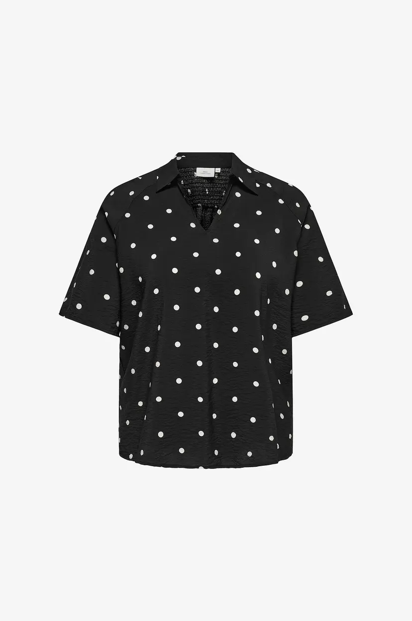 Only Carmakoma Bluse Carcarrie Dot 2/4 V-neck - Svart