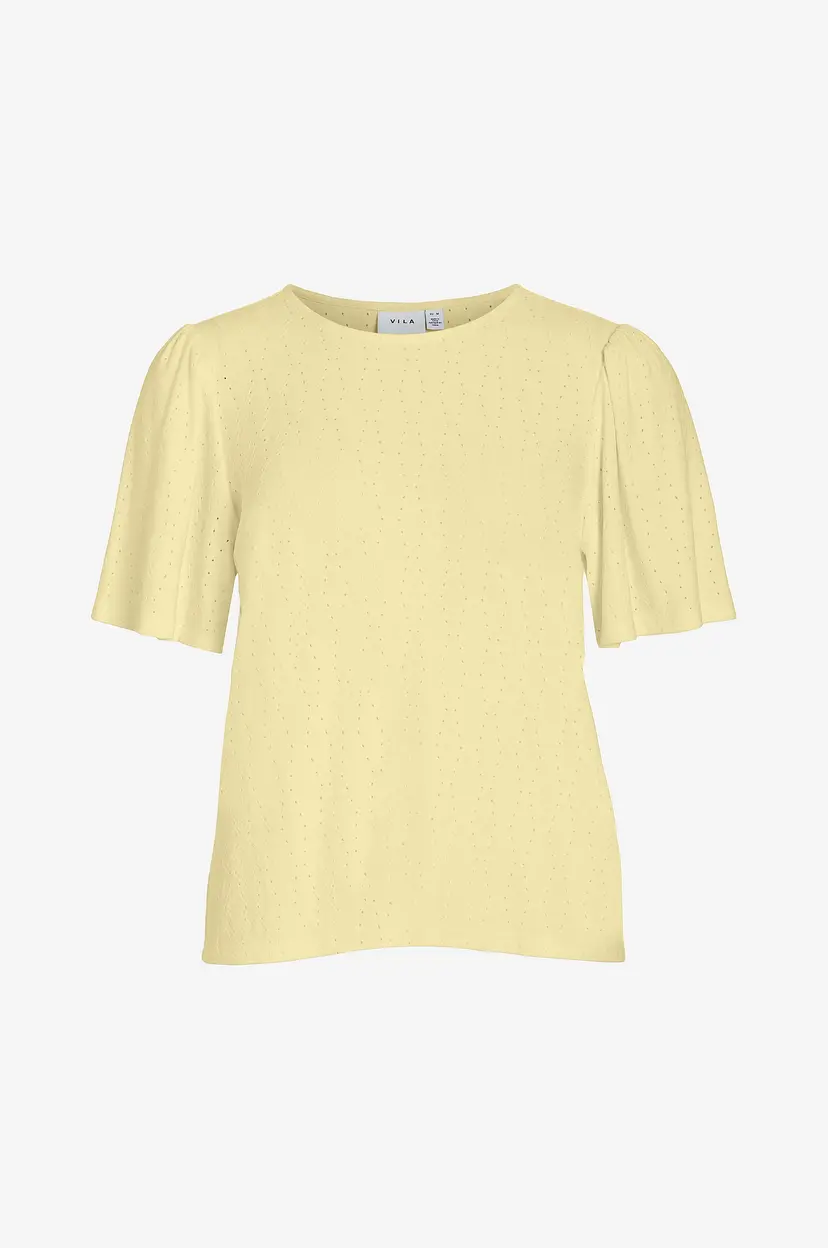 Vila Topp viBelli O-neck S/S Top - Gul