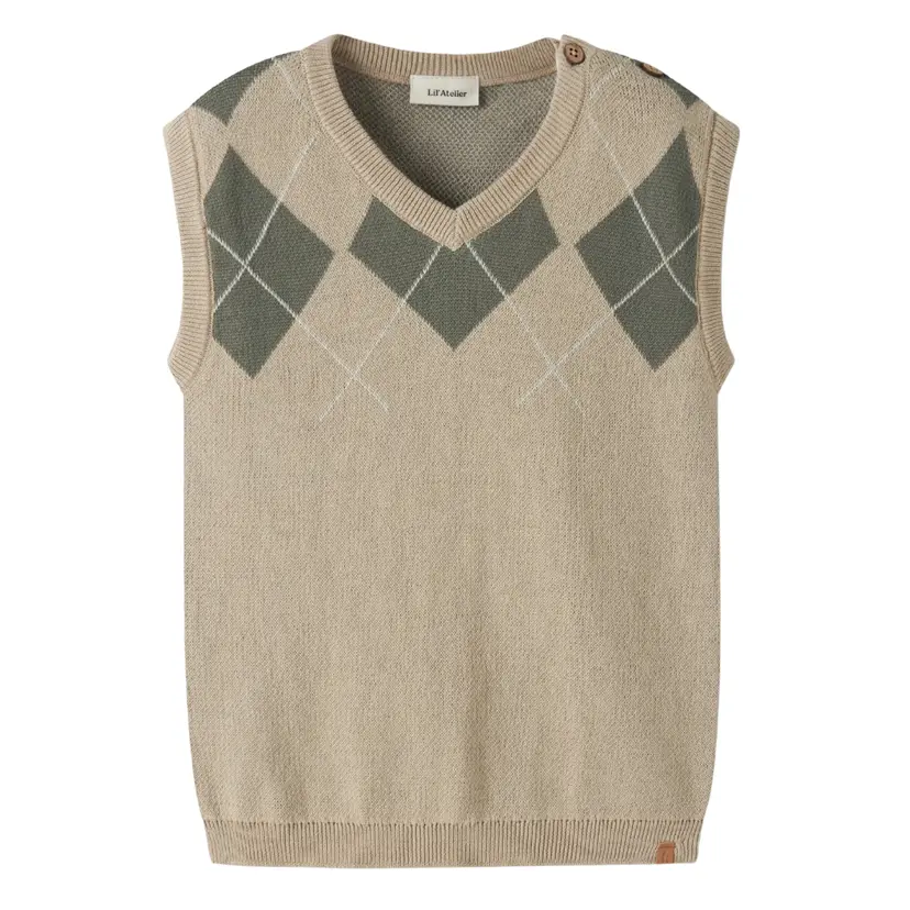Lil`Atelier Lil' Atelier - Vest Ronan White Pepper/Green