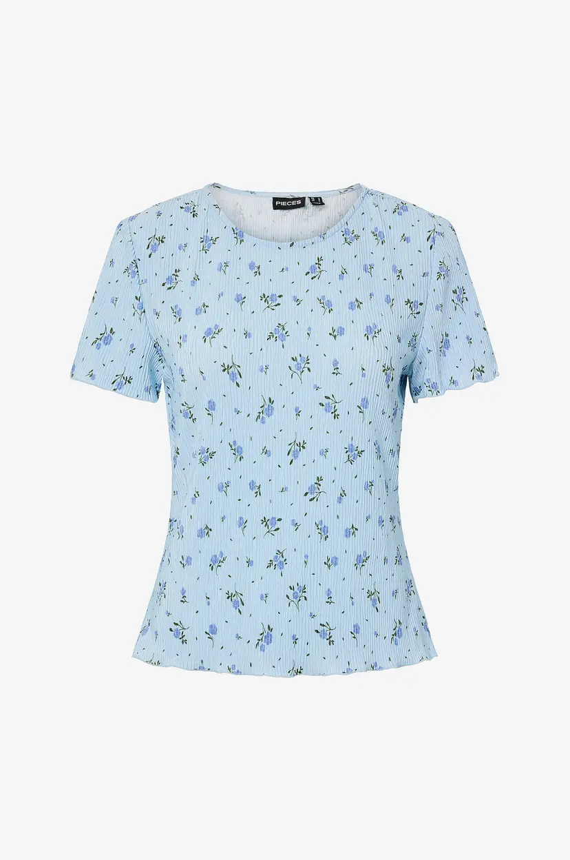 Pieces Topp pcFlora SS O-neck Jrs Msa BC - Blå