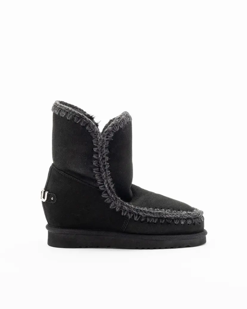 Mou Mou Inner wedge short Black Wedge boots
