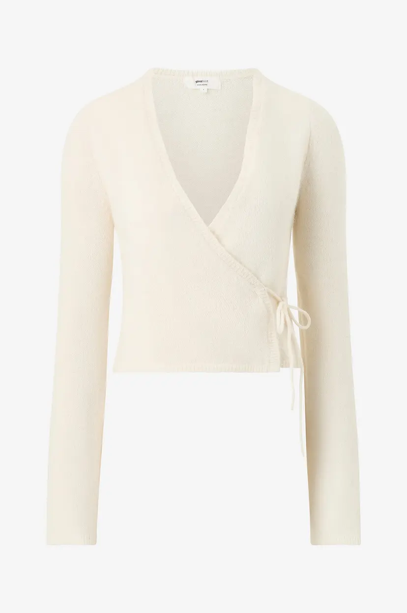Gina Tricot Kardigan Knitted Wrap Cardigan - Beige