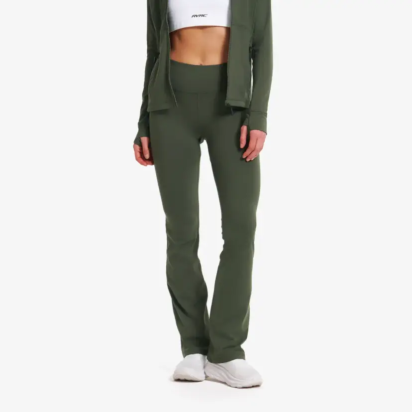 RevolutionRace Paragon Soft Flare Leggings Dame Kambaba Green