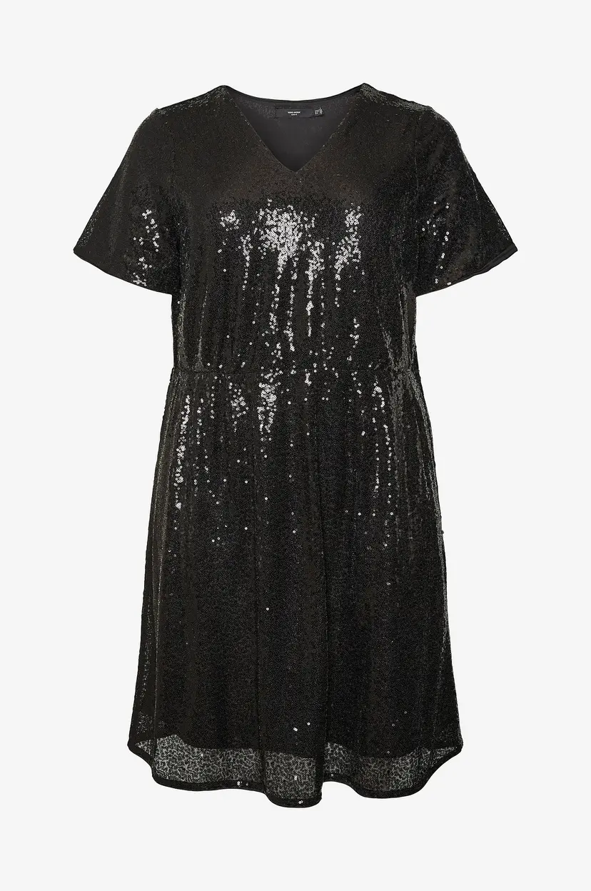 Vero Moda Curve Plajettkjole vmcKaje SS Short Dress Jrs - Svart