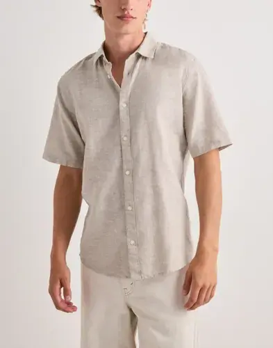 Only & Sons Only & Sons Onscaiden Life Ss Solid Linen Shirt Linskjorter Beige