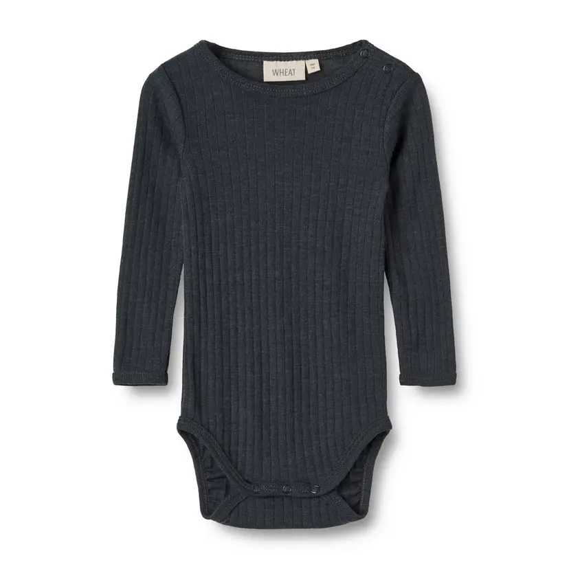 Wheat Wheat Baby Ull Silke Body Lucca Navy (74 / 9 mnd)