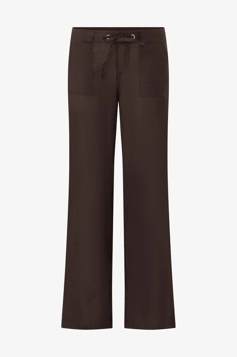 Gina Tricot Linbukser Linen Blend Trousers - Brun