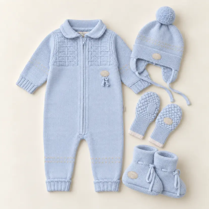 Lillelam Babypakke i merinoull «Classic» Himmelblå