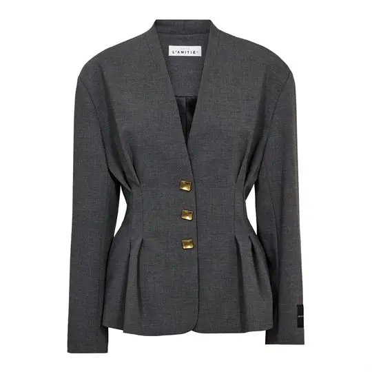 Haute L ' Amité Haute L' Amitié - Enna Waist Pleat Blazer - Antracit