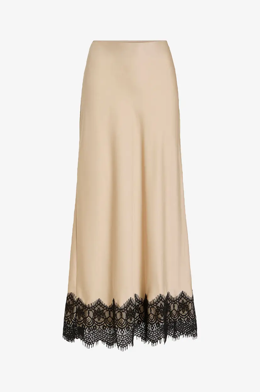 Vila Skjørt viEllette HW Ankle Lace Skirt - Beige