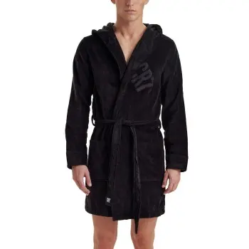 CR7 Cristiano Ronaldo CR7 Cristiano Ronaldo Cotton Bathrobe Svart bomull Large Herre