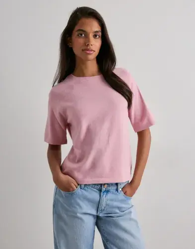 Pieces Pieces - Rosa - Pcbree Ss O-Neck Knit Noos Bc