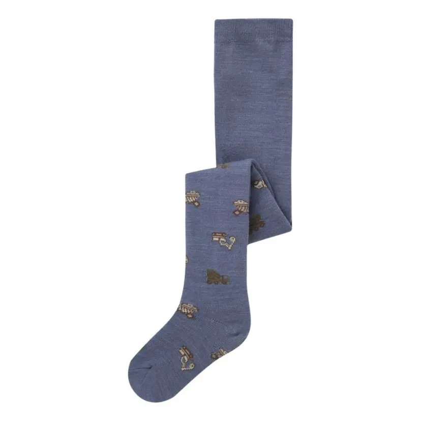 NAME IT Name It - Strømpebukse Ull/ Bomull Wak Folkstone Gray Working Machines