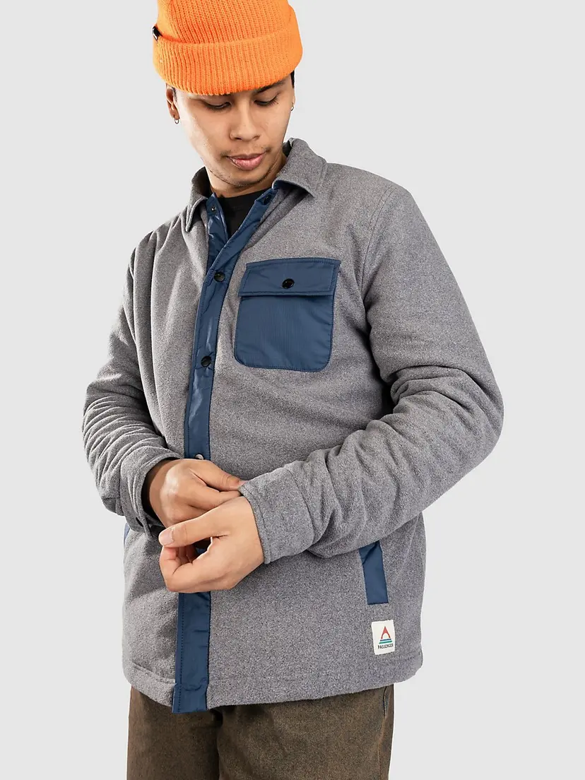 Passenger Passenger Firelight Sherpa Lined Overshirt Jakke grå