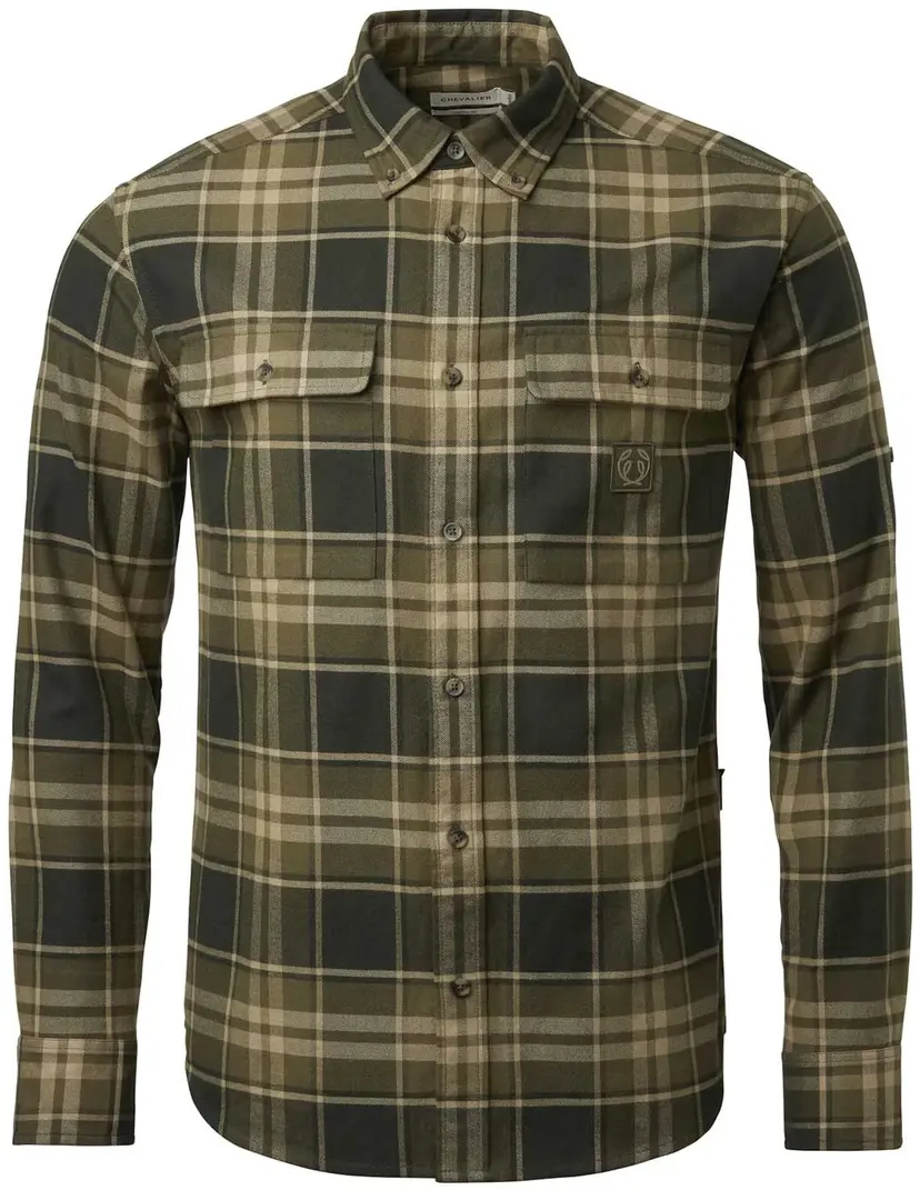 Chevalier Chevalier Heron Flannel Shirt Men Evergreen Checked