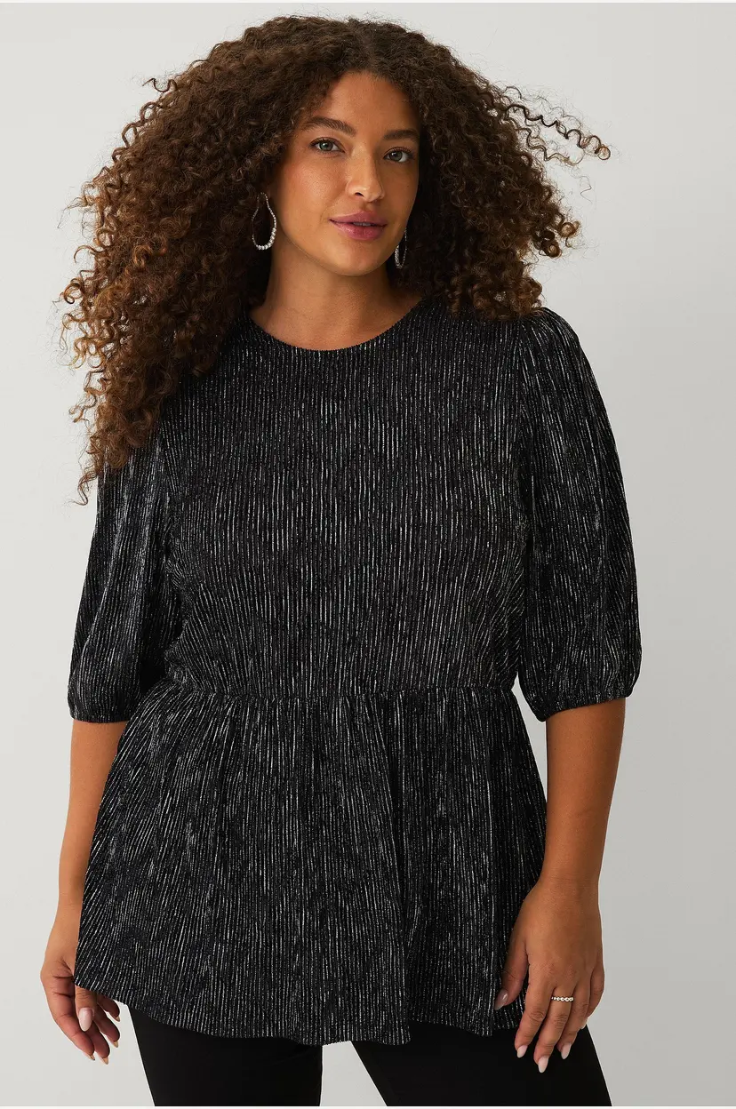Ellos Plus collection Topp med puffermer - Svart