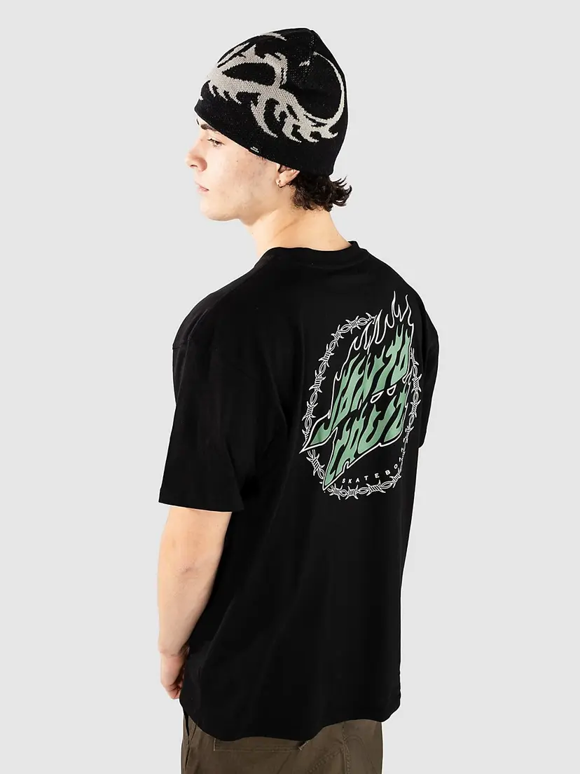 Santa Cruz Santa Cruz Wired Flame Dot Chest T-skjorte svart
