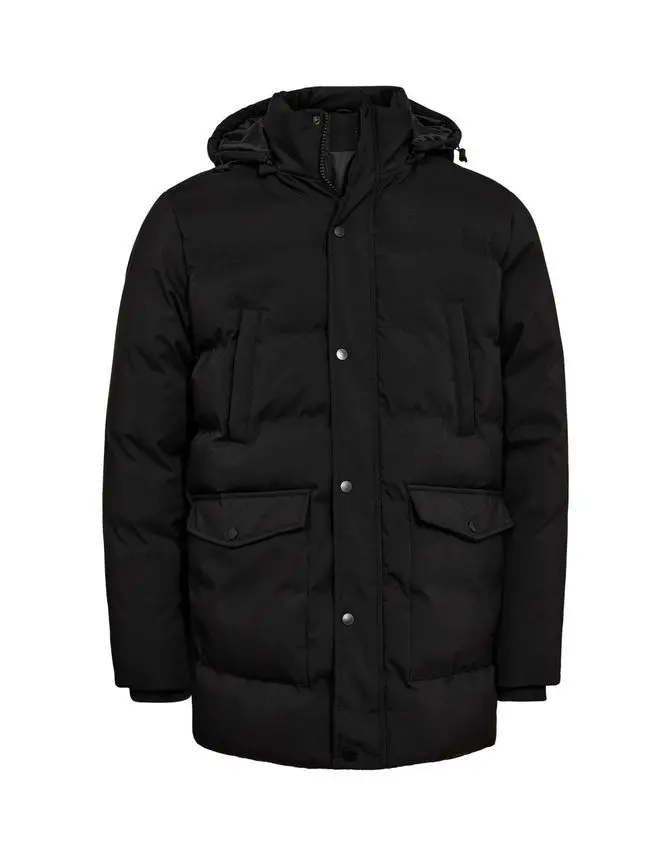 Black Blue Parca jacket regular fitting