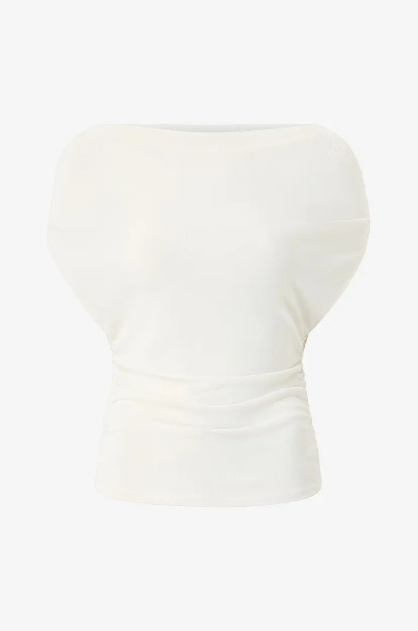 Gina Tricot Topp Ruched draped top - Natur