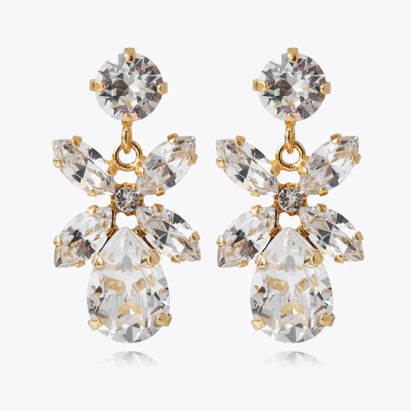 Caroline Svedbom Mini Dione Earrings Gold Crystal