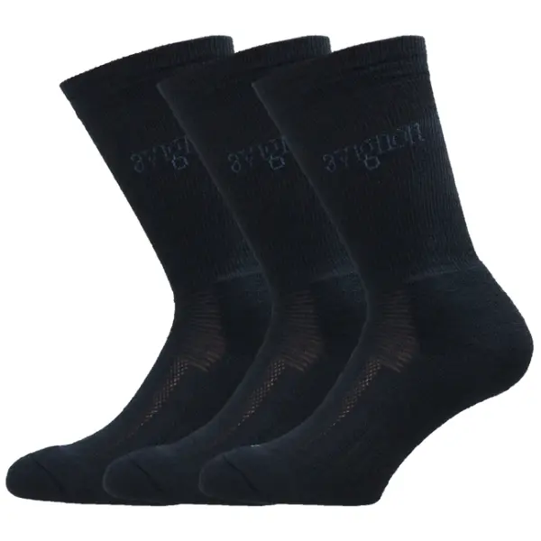 Avignon Avignon Unisex Terry Wool 3-Pack Basic Black