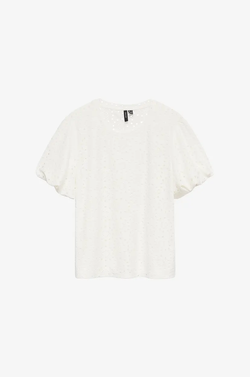 Vero Moda Topp vmTassa Liv Balloon Sleeve Top Jrs - Hvit