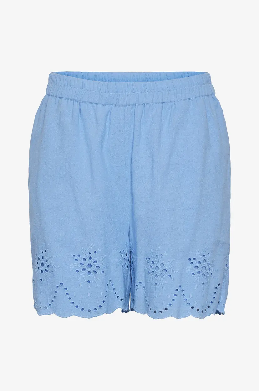 Pieces Shorts pcAlmina MW Embroidery Shorts - Blå