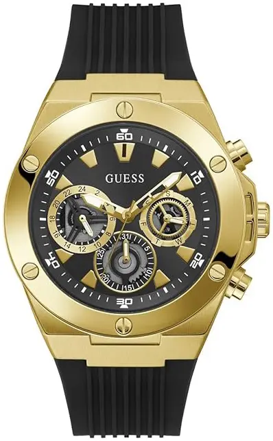Guess Guess Herreklokke GW0417G4 Multifunction Sort/Gummi Ø46 mm