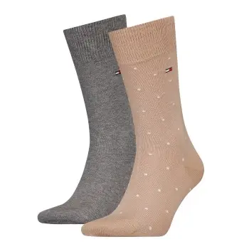 Tommy Hilfiger Tommy Hilfiger Strømper 2P Men Dot Socks Beige Str 43/46 Herre