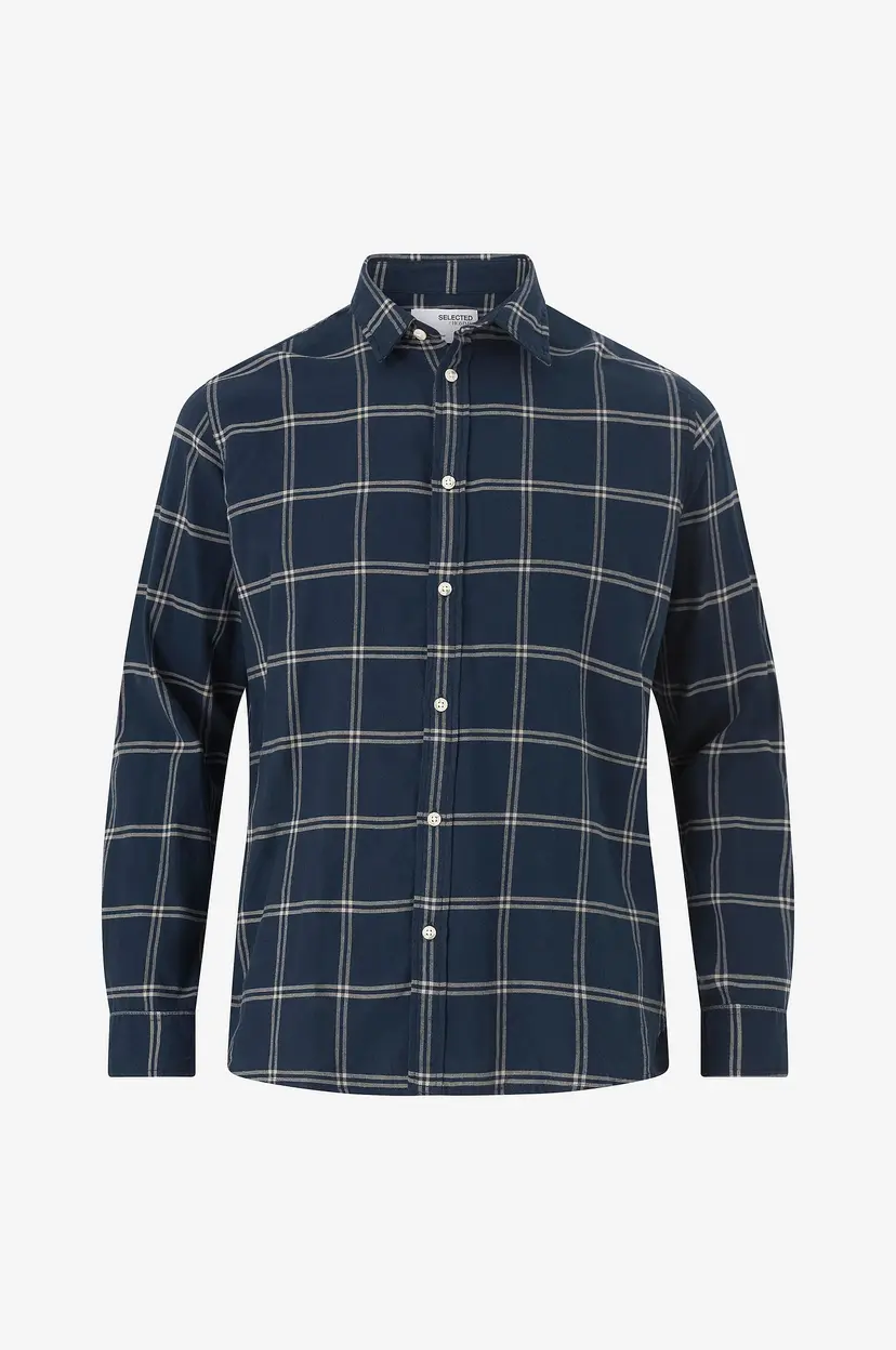 Selected Men Skjorte slhSlimowen Flanel Shirt LS - Blå