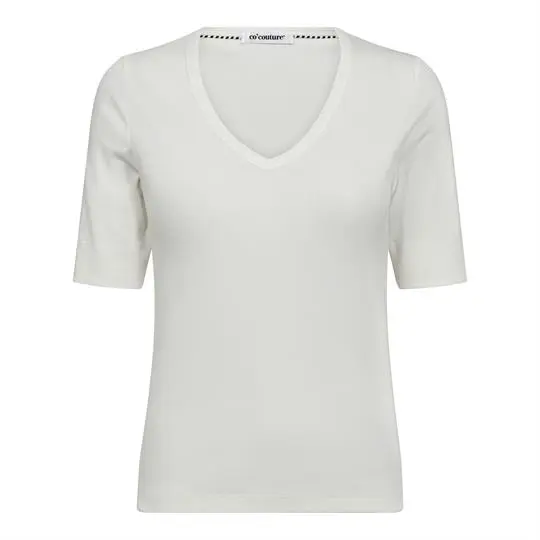 Co Couture Co' Couture - Granny Rib SS V-Tee - Offwhite